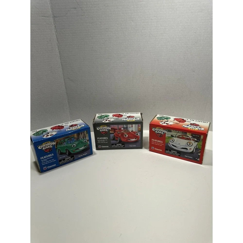 Lot Of 3 The Chevron Cars Red Green Yellow Tony Wendy Sam Sedan Collectable